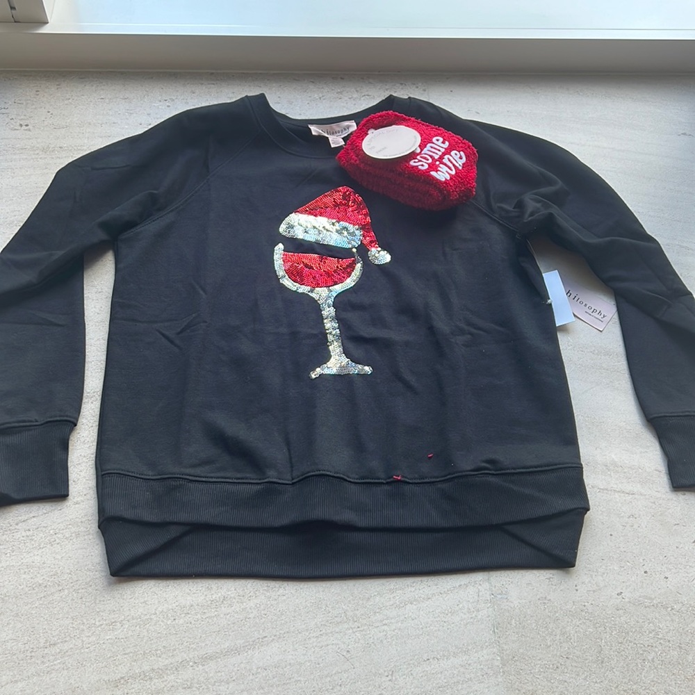 PHILOSOPHY WINE SWEATER AND SOCK BUNDLE